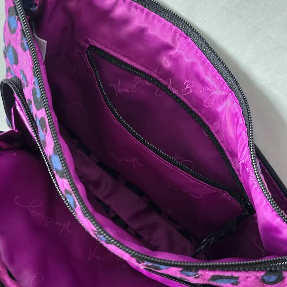 Vera Bradley Little Hipster Crossbody Bag African Violet Leopard Print Bag Purse - Picture 9 of 10